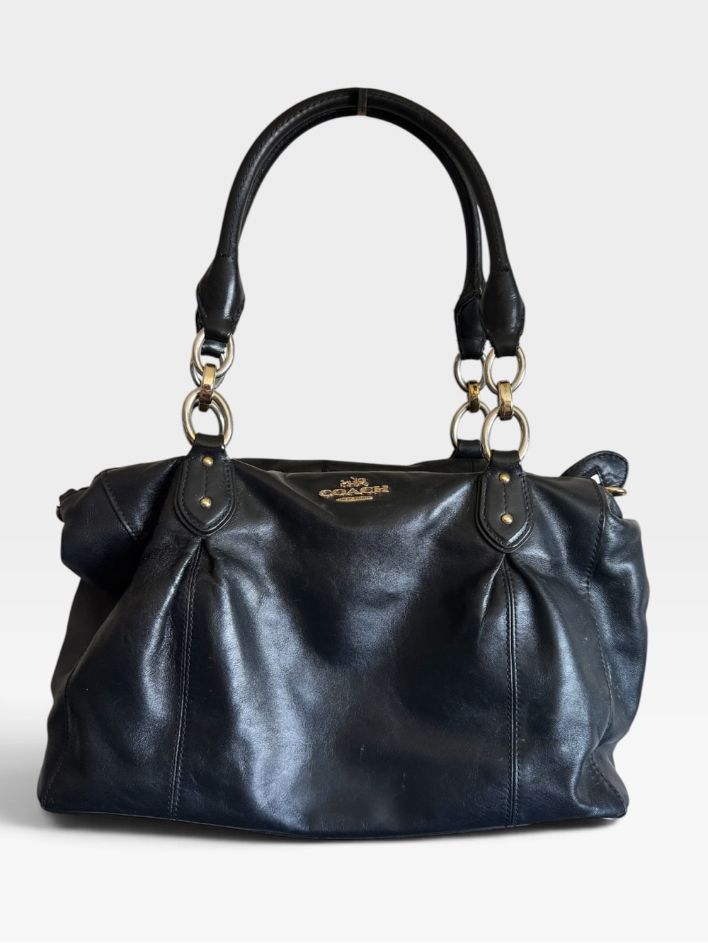Coach Colette Carryall Black Leather Bag